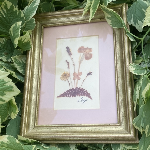 Vintage-Caryl Pohland dried flower picture in frame - Picture 2 of 14